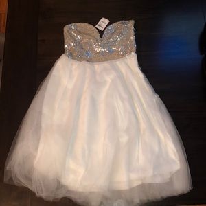 Sequined silver dress